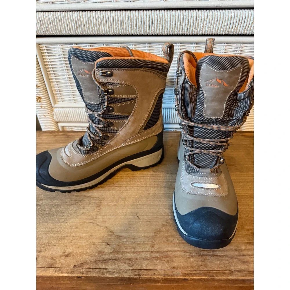 LL Bean Wildcat Boots Womens 7 Brown Waterproof 600g Primaloft Snow 290515
